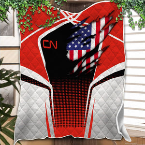 Railspirit Personalized Canadian National Railroad Premium Quilts American Vintage All Over Printed Premium Quilts