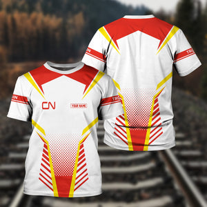Railspirit Personalized Canadian National Railroad T Shirt Unisex Train Shirt All Over Print