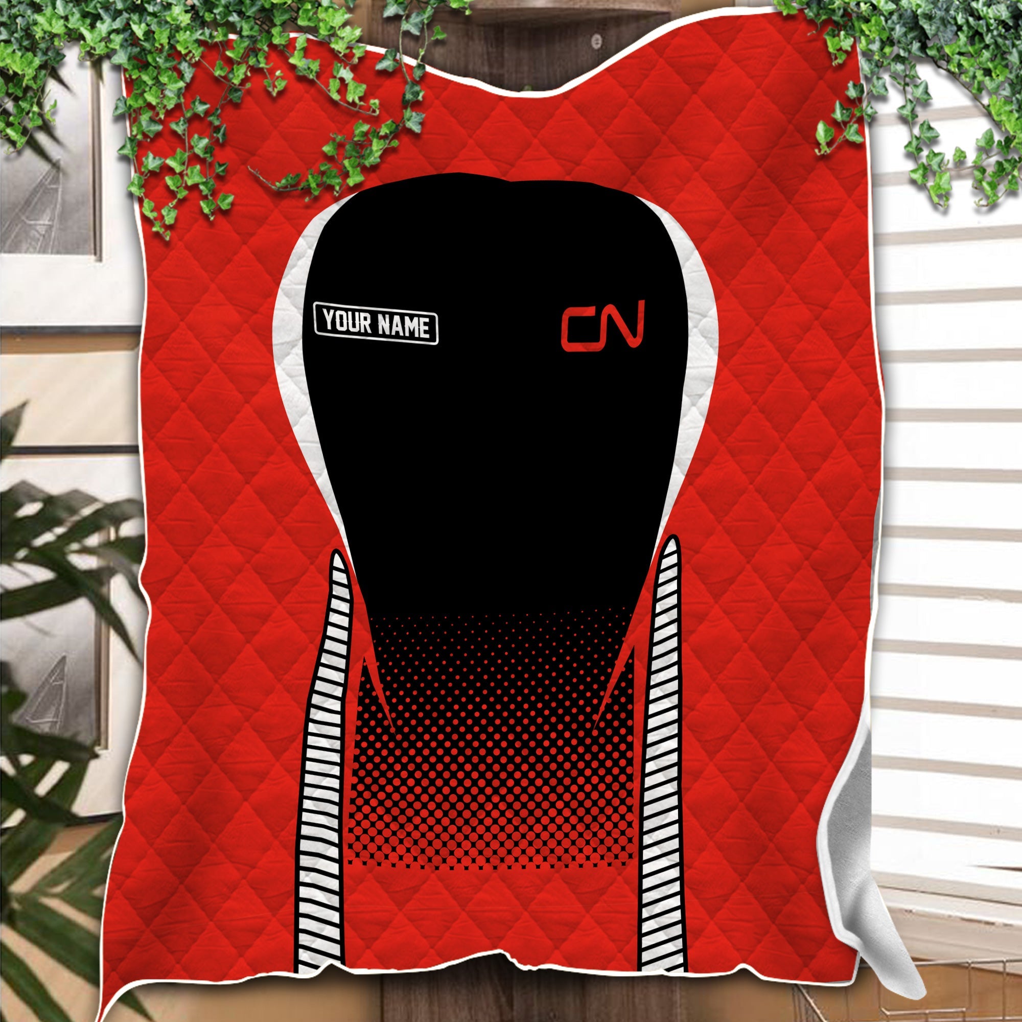 Railspirit Personalized Canadian National Railroad Premium Quilts Train Premium Quilts Gift Idea For Train Lover