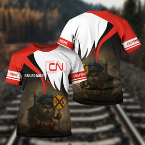 Railspirit Personalized Canadian National Railroad T-Shirt Angry Train Shirt Gift Idea For Train Lover