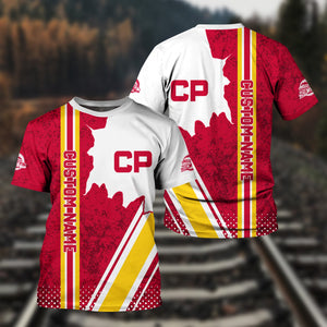 Railspirit Personalized Canadian Pacific Railroad T-Shirt All Over Printed Unisex Shirt