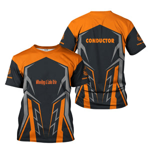 Railspirit Personalized Wheeling And Lake Erie Railroad T-Shirt Futuristic Design with Custom Job Train Shirt