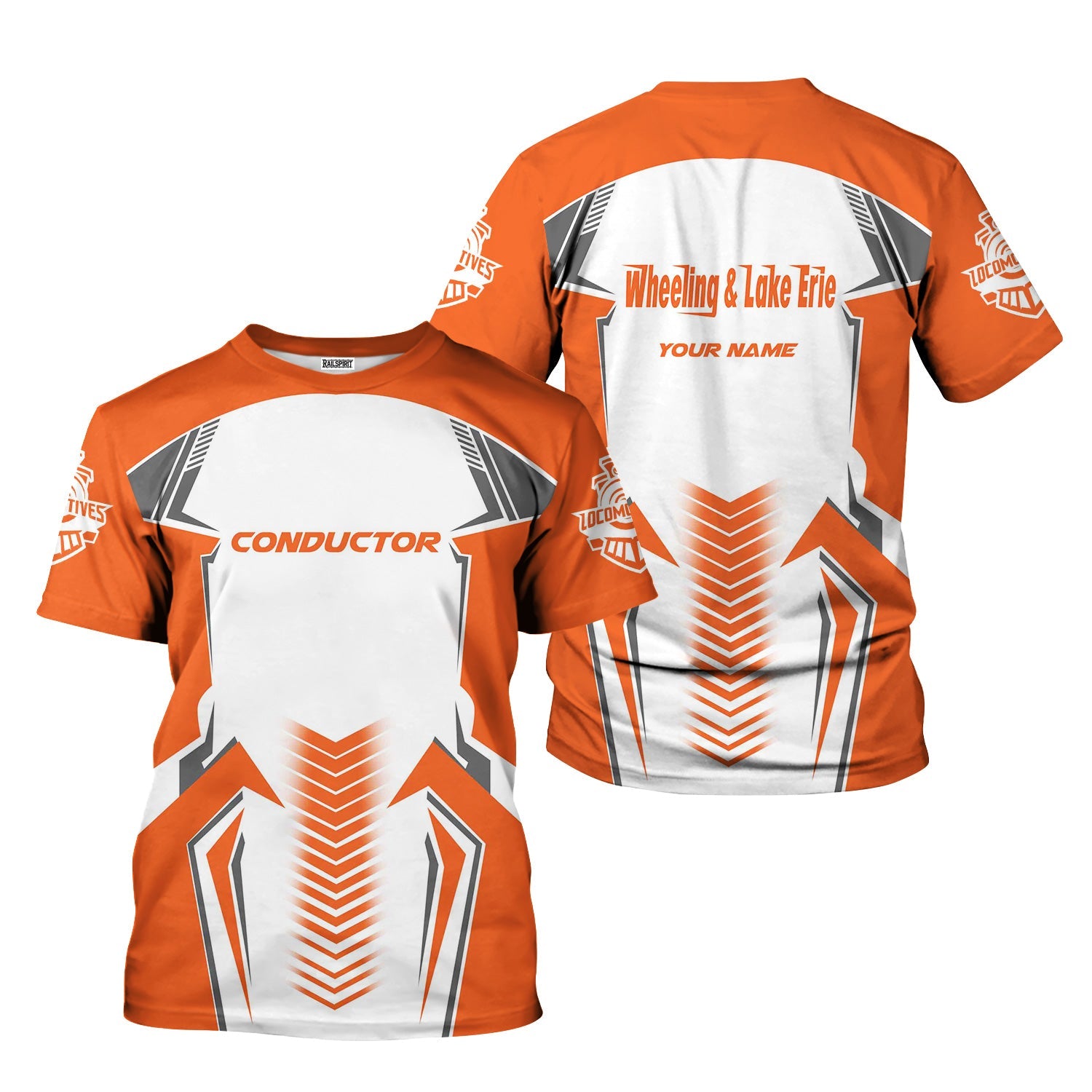 Railspirit Personalized Wheeling And Lake Erie Railroad T-Shirt Standout Style with Custom Position Train Shirt