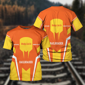 Railspirit Personalized Wheeling And Lake Erie Railroad T-Shirt Custom Year Railroader Shirt Gift Idea For Train Lover