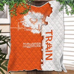 Railspirit Wheeling And Lake Erie Railroad Premium Quilts Engine Heartbeat and Track Love Style Quilts Gift Idea For Train Lovers
