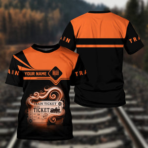 Railspirit Personalized Wheeling And Lake Erie Railroad T Shirt Train Ticket American Locomotive Printed Train