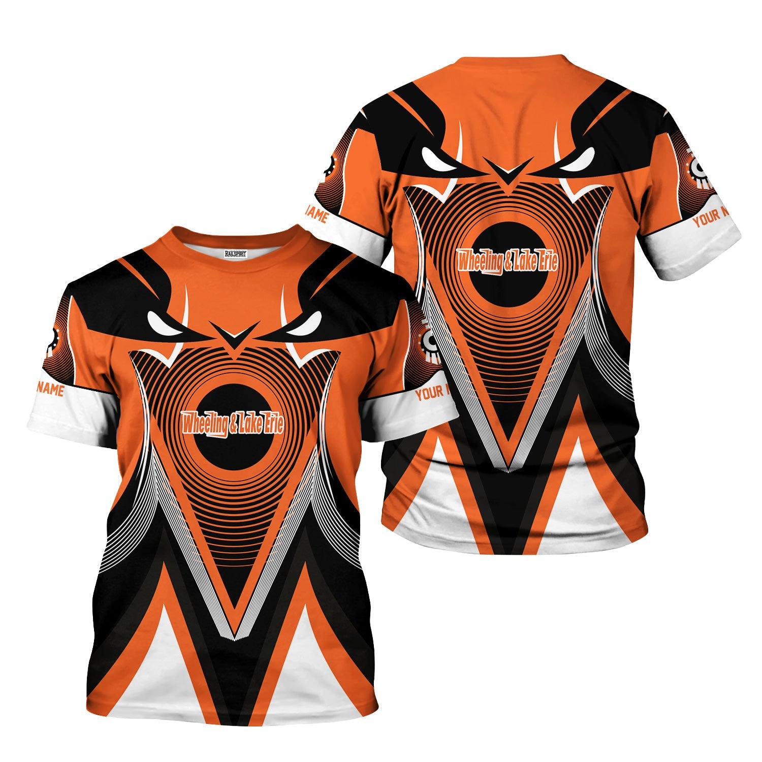 Railspirit Personalized Wheeling And Lake Erie Railroad T-Shirt Vibrant Graphic Pattern Shirt For Train Enthusiasts