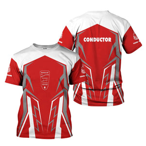 Railspirit Personalized Bangor And Aroostook Railroad T-Shirt Futuristic Design with Custom Job Train Shirt