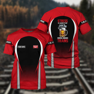 Railspirit Personalized Green Bay & Western Railroad T Shirt Stress Is Caused By Not Having Enough Trains Shirt All Over Print