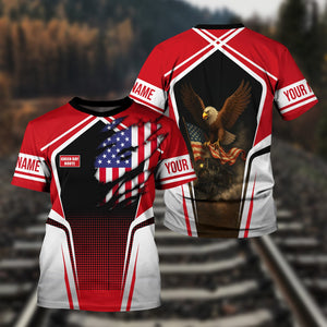 Railspirit Personalized Green Bay & Western Railroad T Shirt American Eagle Vintage Train Shirt