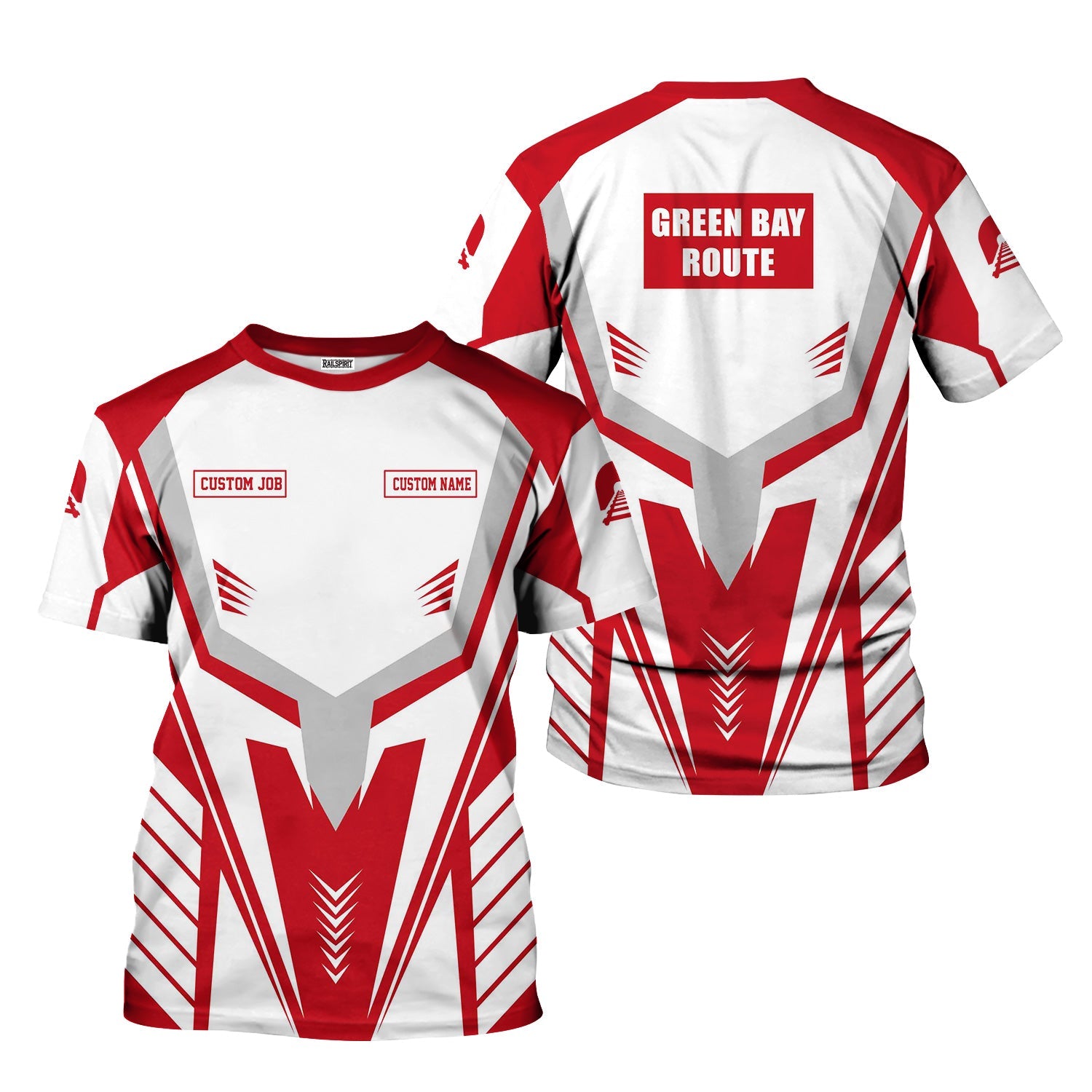 Railspirit Personalized Green Bay & Western Railroad T-Shirt Workwear-Inspired with Custom Position Train Shirt