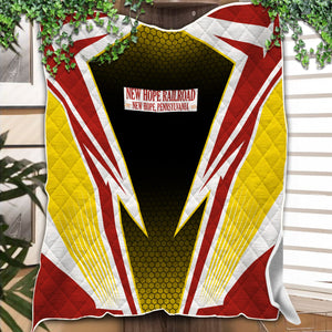 Railspirit New Hope Railroad Premium Quilts Lightning Graphic Style Premium Quilts Gift Idea For Train Lover