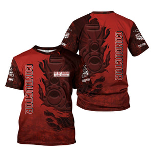 Railspirit Personalized New Hope Railroad T-Shirt Blazing Style with Custom Position Train Shirt