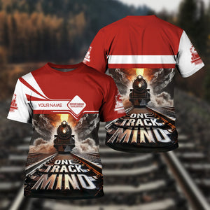 Railspirit Personalized New Hope Railroad T Shirt One Track Mind Train Printed Shirt