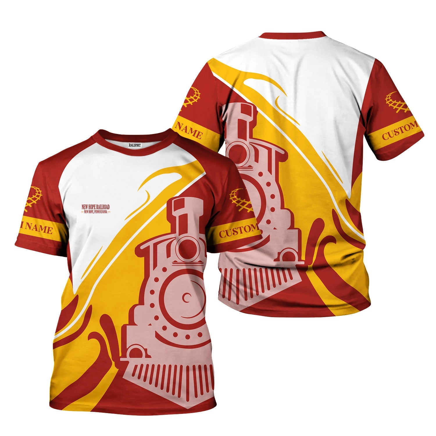 Railspirit Personalized New Hope Railroad T-Shirt Flame-Inspired Style Shirt Gift Idea For Train Lovers
