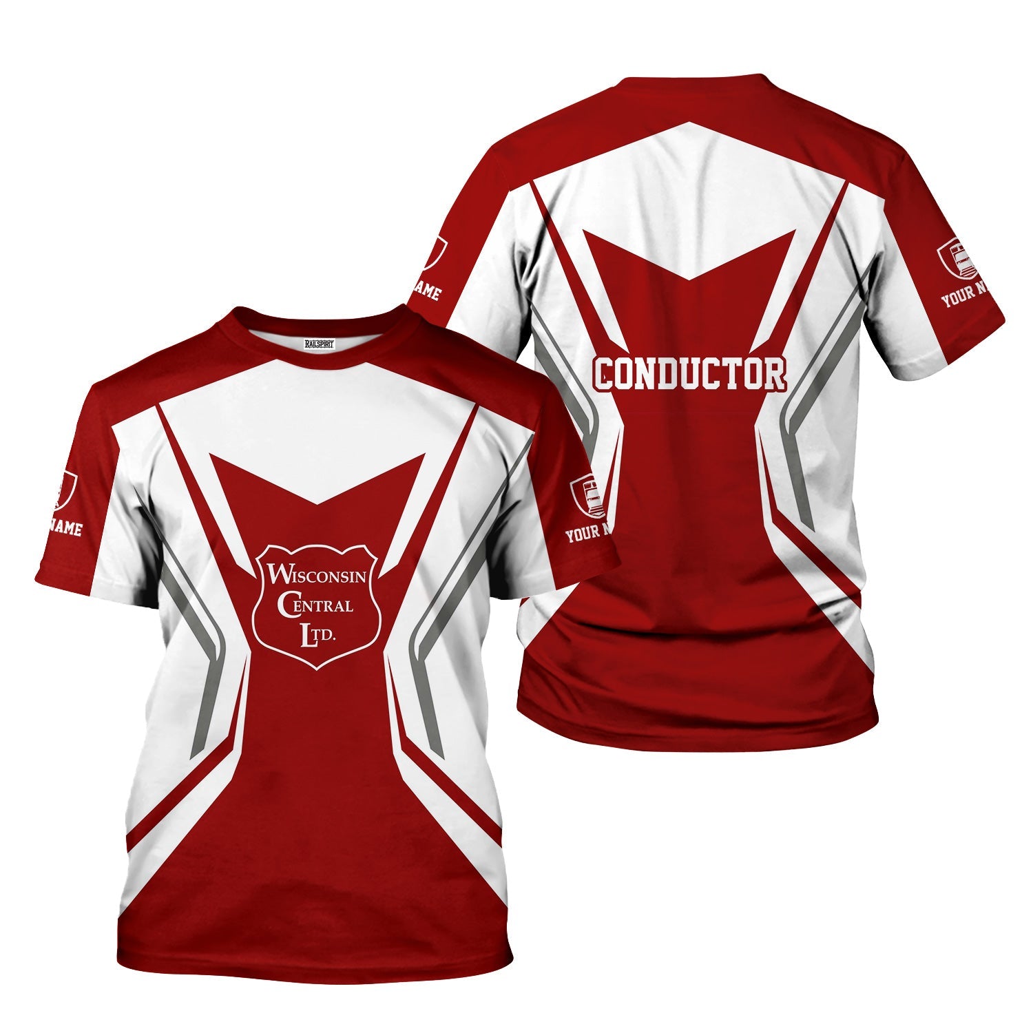 Railspirit Personalized Wisconsin Central Ltd Railroad T-Shirt Unique Style with Custom Job Train Shirt