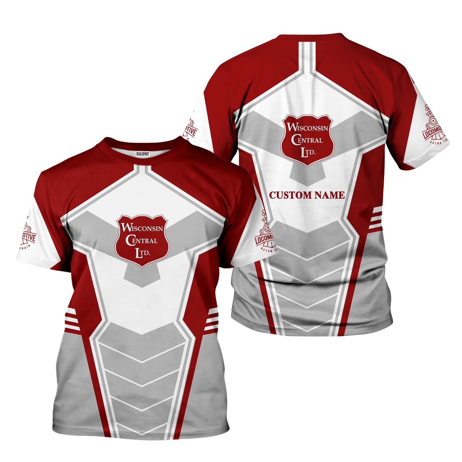 Railspirit Personalized Wisconsin Central Ltd Railroad T-Shirt Engine-Inspired Style Train Shirt for Railroad Fanatic