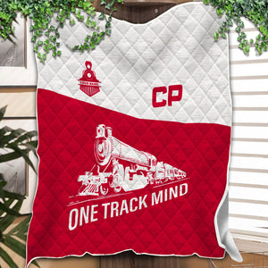 Railspirit Personalized Canadian Pacific Railroad Premium Quilt One Track Mind Train Premium Quilt Gift Idea For Train Lover