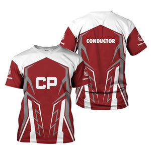 Railspirit Personalized Canadian Pacific Railroad T-Shirt Futuristic Design with Custom Job Train Shirt