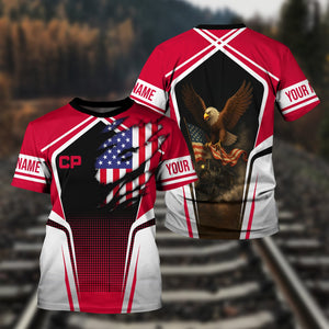 Railspirit Personalized Canadian Pacific Railroad T Shirt American Eagle Vintage Train Shirt