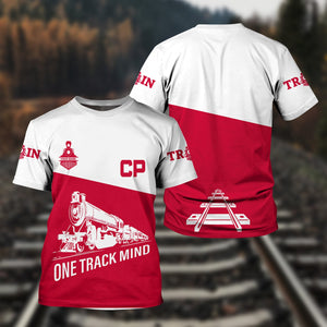 Railspirit Personalized Canadian Pacific Railroad T Shirt One Track Mind Unisex Train Shirt Gift Idea For Train Lover