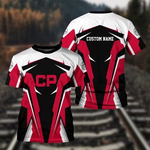 Railspirit Personalized Canadian Pacific Railroad T Shirt Strong Line Style Train Unisex Shirt All Over Print