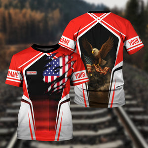 Railspirit Personalized Fleischmann And Western Railroad T Shirt American Eagle Vintage Train Shirt