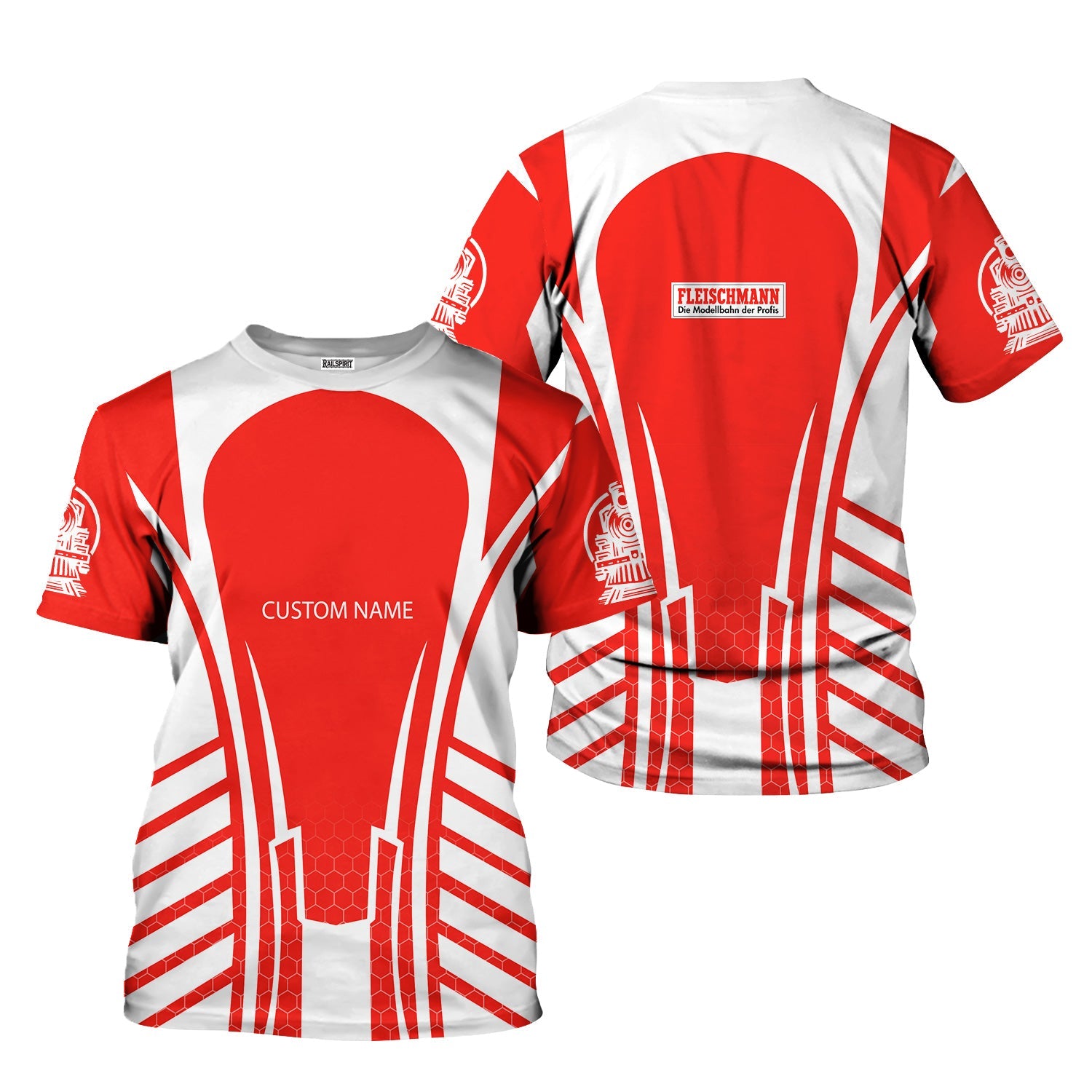 Railspirit Personalized Fleischmann And Western Railroad T-Shirt Striped Railroad Style Train Shirt All Over Print