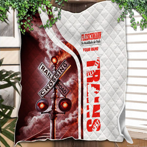 Railspirit Personalized Fleischmann And Western Railroad Premium Quilts Railroad Crossing Sign Quilts All Over Print