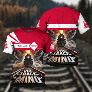 Railspirit Personalized Fleischmann And Western Railroad T Shirt One Track Mind Train Printed Shirt