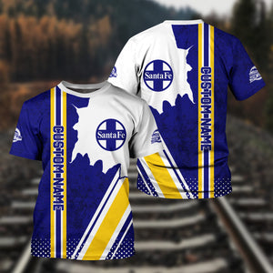 Railspirit Personalized Santa Fe Railway T-Shirt Atchison, Topeka and Santa Fe Railway All Over Printed Unisex Shirt