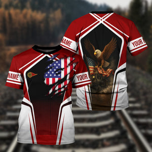 Railspirit Personalized Western Maryland Railway T Shirt American Eagle Vintage Train Shirt