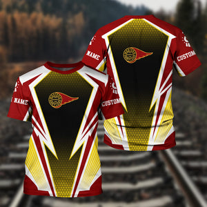 Railspirit Personalized Western Maryland Railway T-Shirt Lightning Graphic Style Shirt Gift Idea For Train Lover