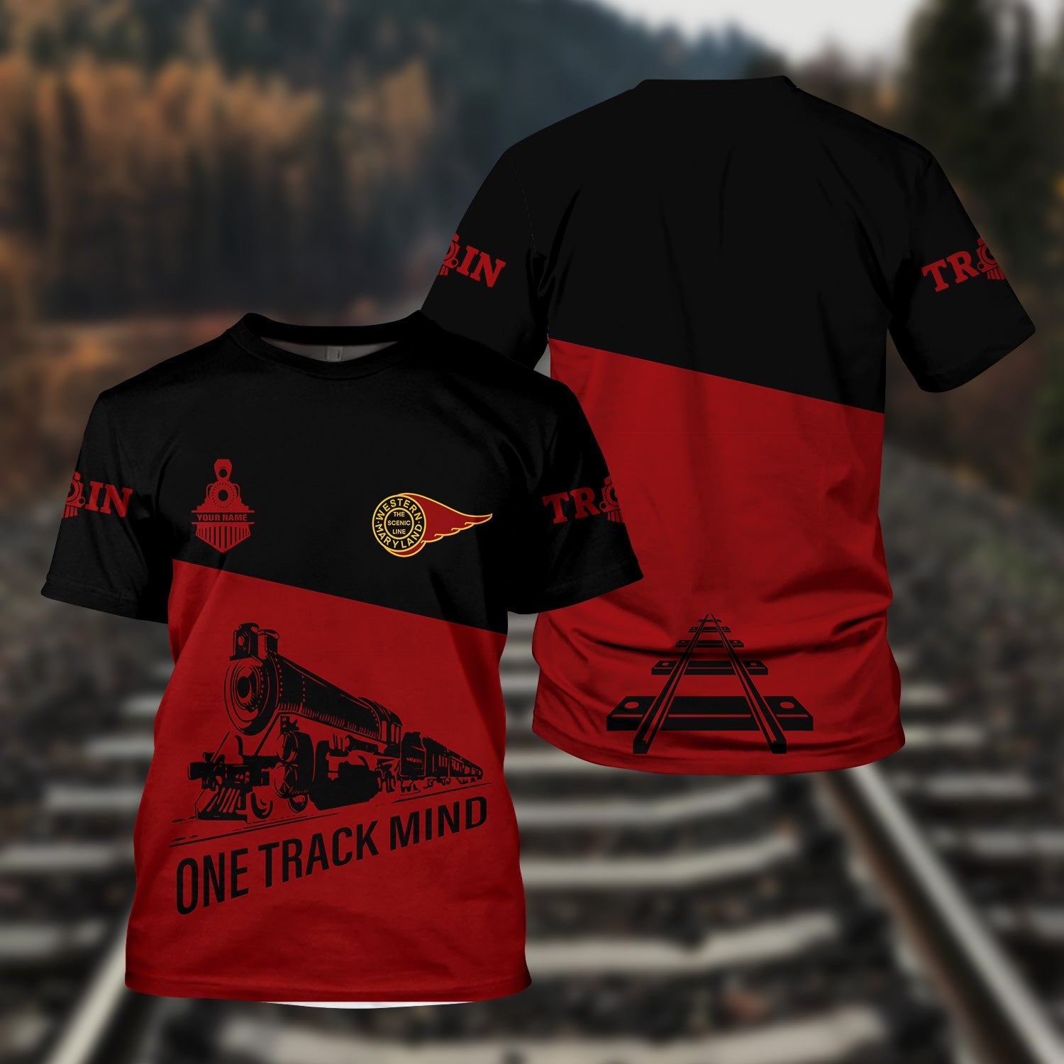 Railspirit Personalized Western Maryland Railway T Shirt One Track Mind Unisex Train Shirt Gift Idea For Train Lover