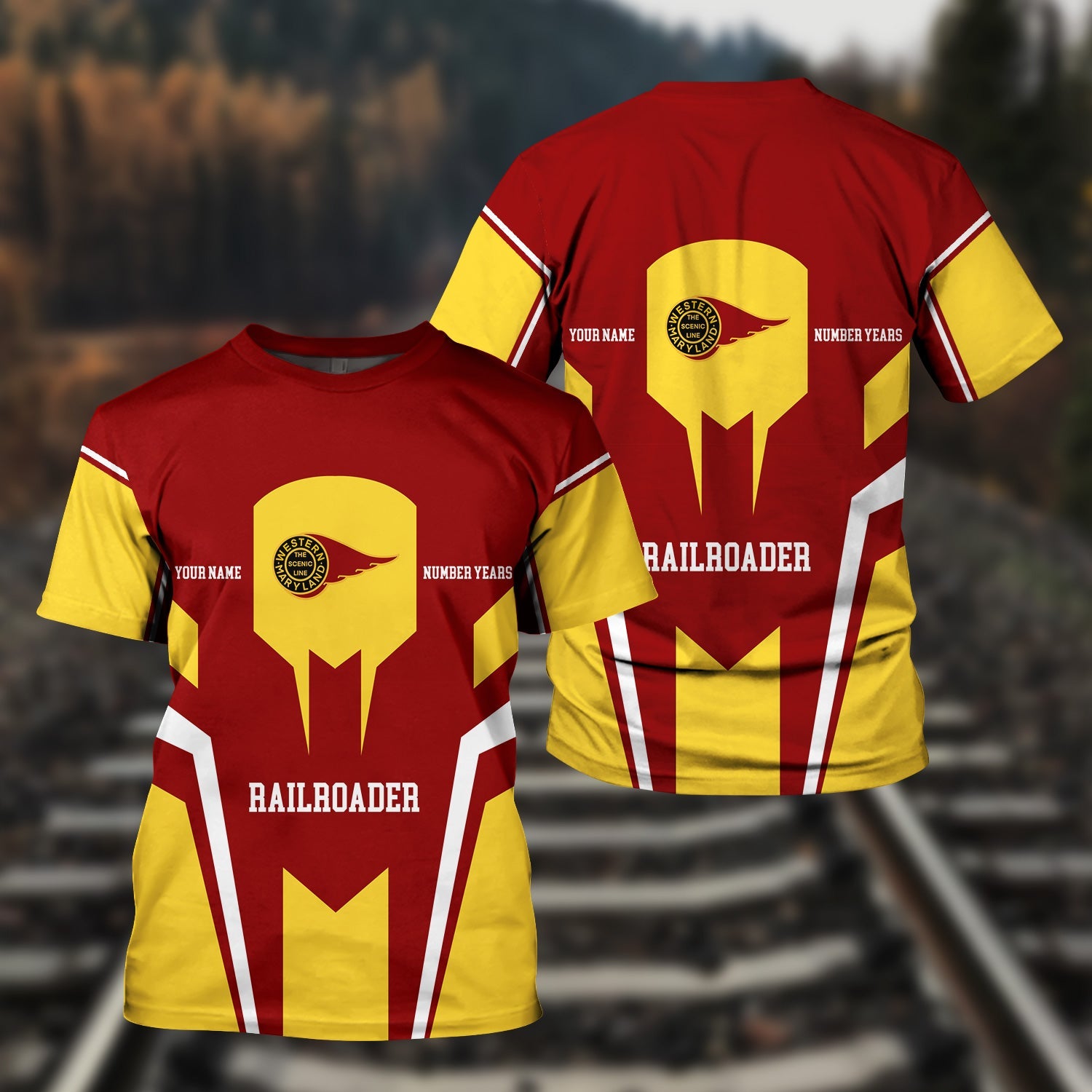 Railspirit Personalized Western Maryland Railway T-Shirt Custom Year Railroader Shirt Gift Idea For Train Lover