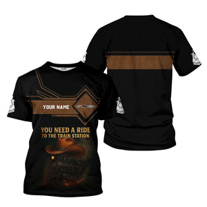 Railspirit Personalized Norfolk Southern Railway T-Shirt You Need A Ride To The Train Station Shirt For Train Lovers