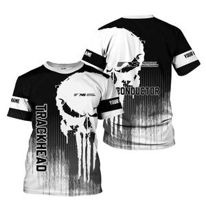 Railspirit Personalized Norfolk Southern Railway T-Shirt Skull Design with Custom Job Train Shirt for Trackhead Crew