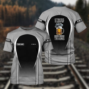 Railspirit Personalized Norfolk Southern Railway T Shirt Stress Is Caused By Not Having Enough Trains Shirt All Over Print