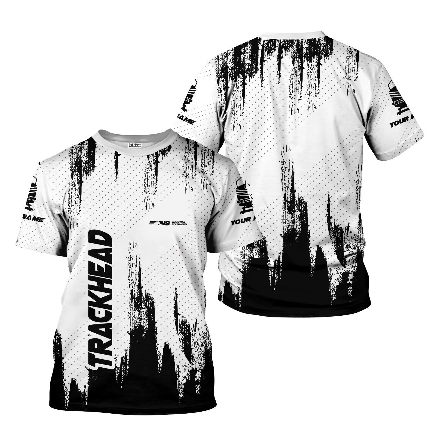 Railspirit Personalized Norfolk Southern Railway T-Shirt Paint Impact Design Train Shirt for Trackhead