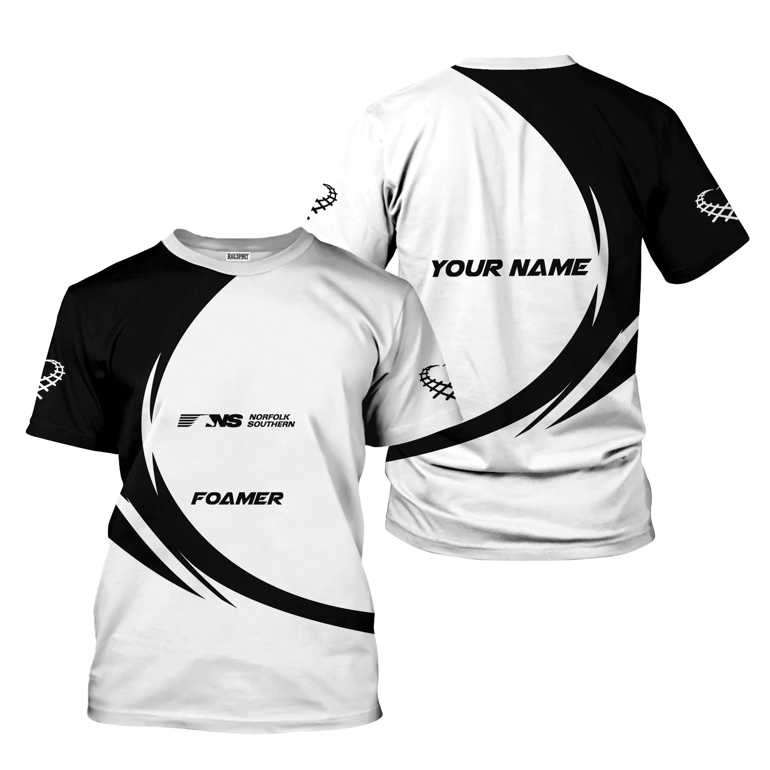 Railspirit Personalized Norfolk Southern Railway T-Shirt Unique Graphic Style Shirt For Train Enthusiasts