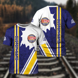 Railspirit Personalized Chicago, Burlington and Quincy Railroad T-Shirt All Over Printed Unisex Shirt