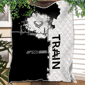 Railspirit Norfolk Southern Railway Premium Quilts Engine Heartbeat and Track Love Style Quilts Gift Idea For Train Lovers