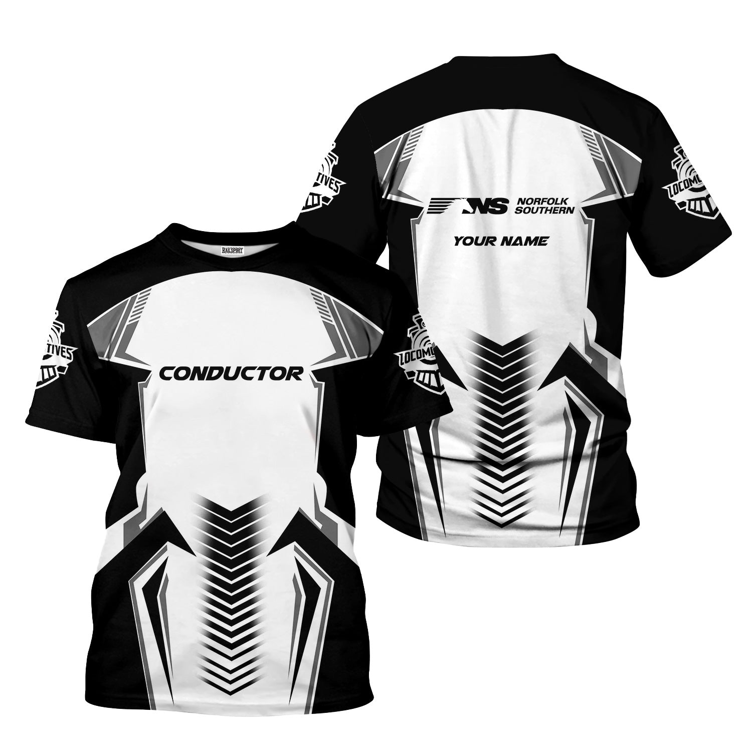 Railspirit Personalized Norfolk Southern Railway T-Shirt Standout Style with Custom Position Train Shirt