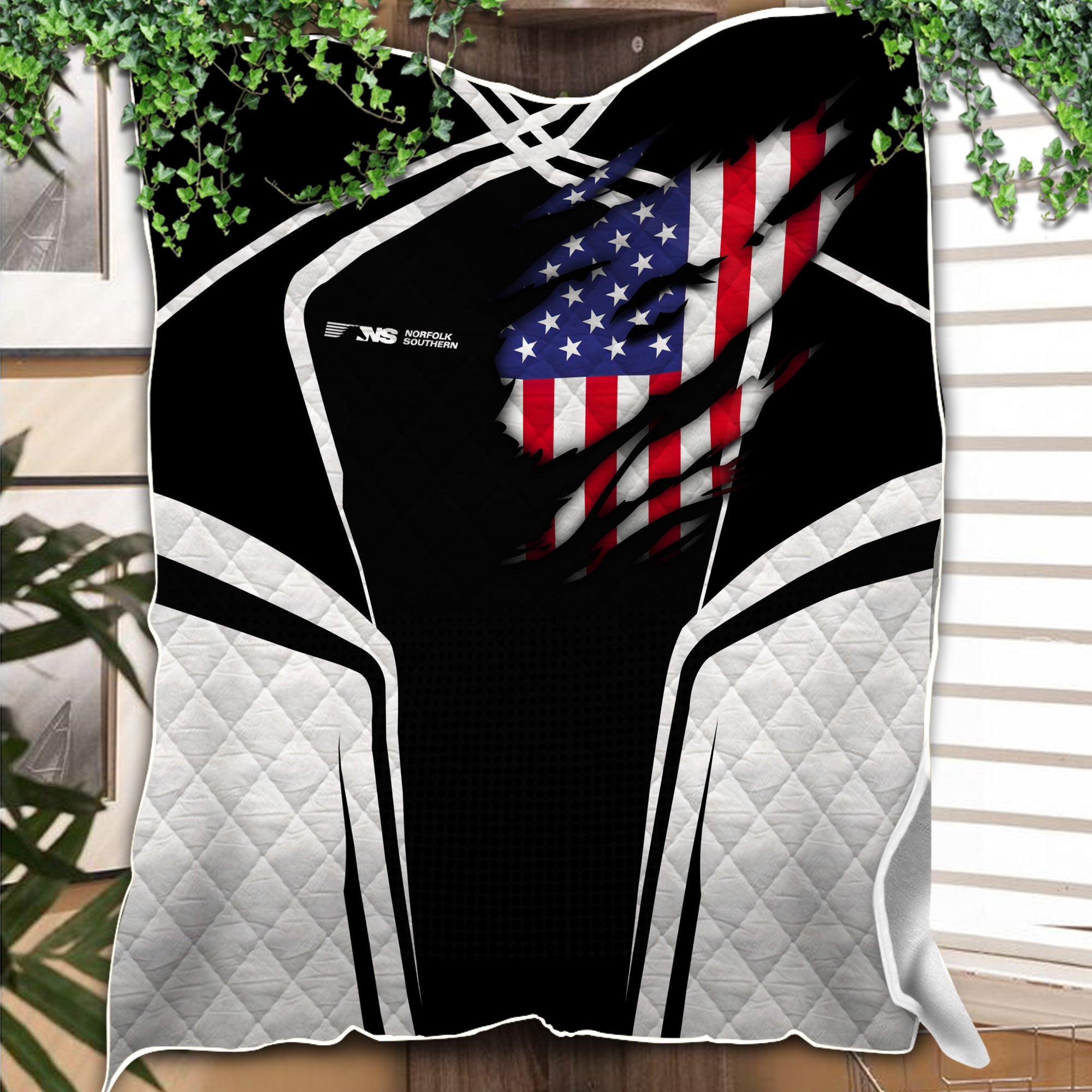 Railspirit Personalized Norfolk Southern Railway Premium Quilts American Vintage All Over Printed Premium Quilts