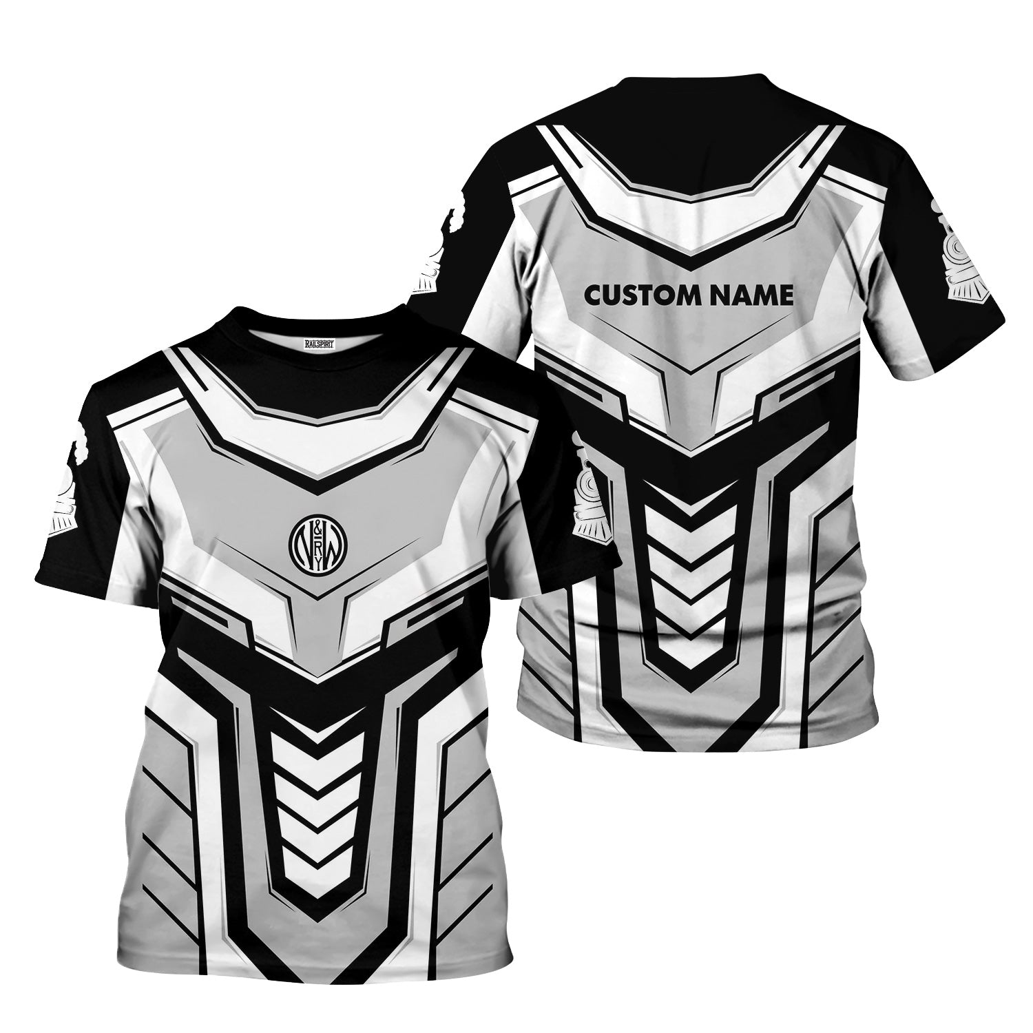 Railspirit Personalized Norfolk and Western Railway T-Shirt Armor-Inspired Design N&W Train Shirt All Over Print
