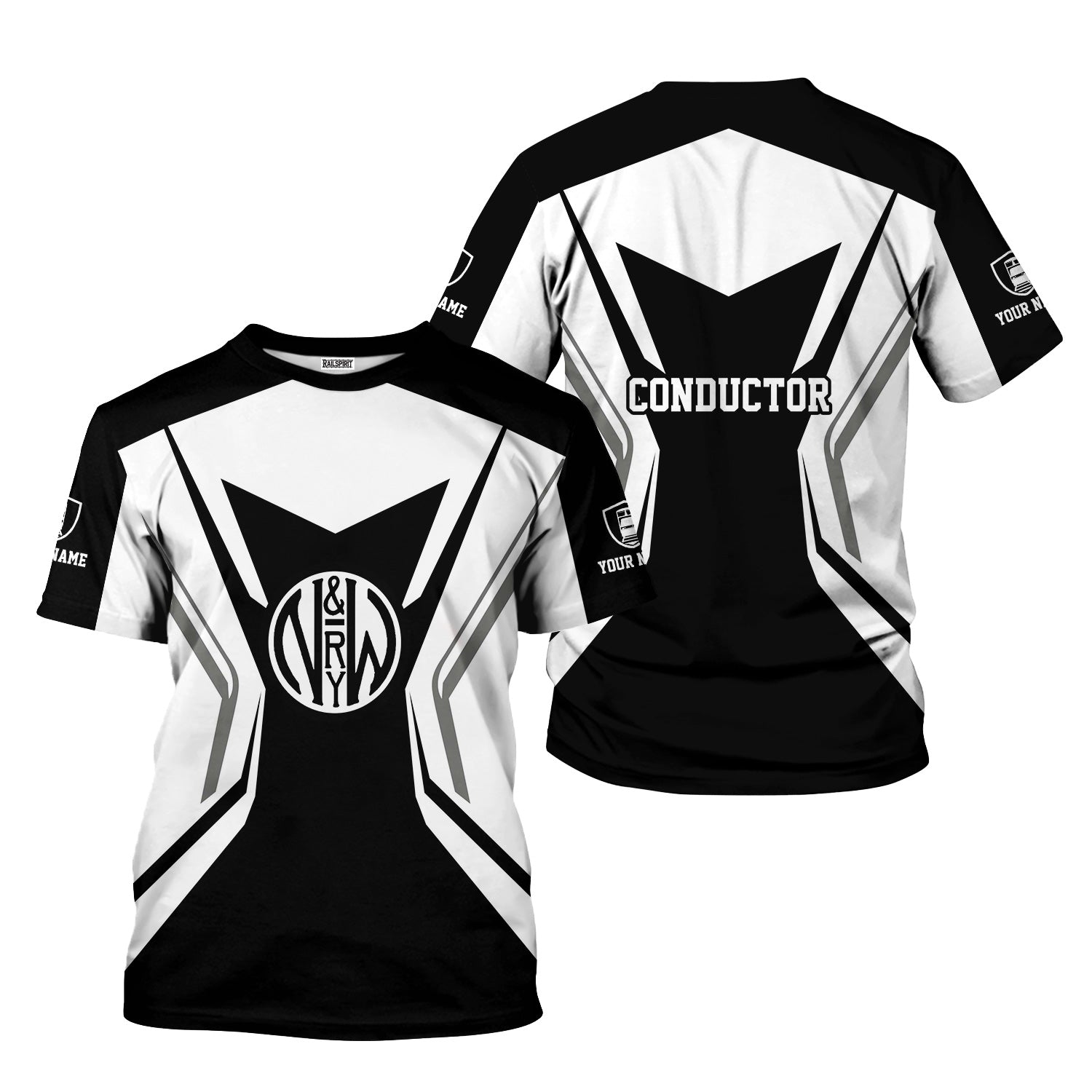 Railspirit Personalized Norfolk and Western Railway T-Shirt Unique Style with Custom Job N&W Train Shirt