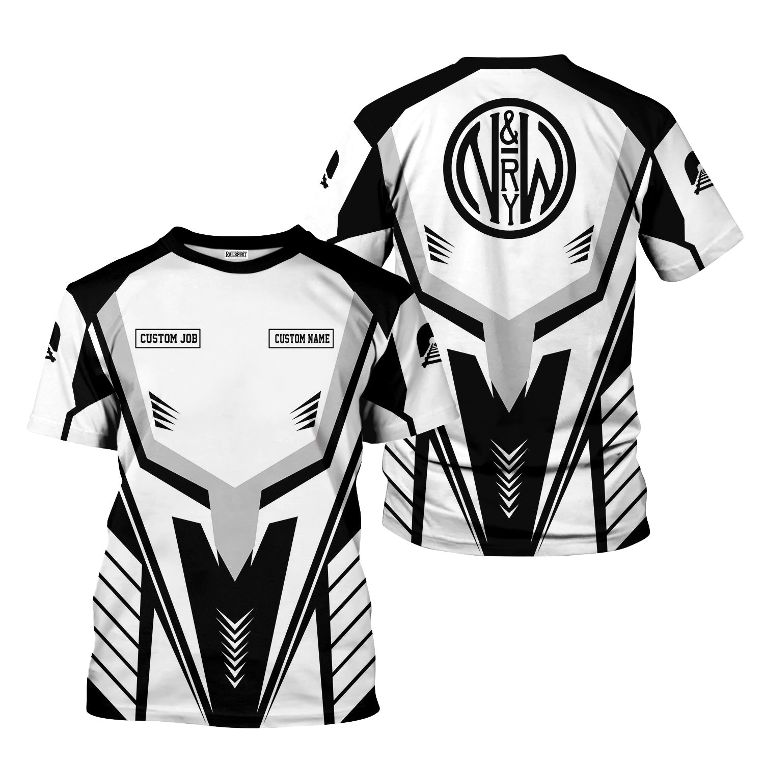 Railspirit Personalized Norfolk and Western Railway T-Shirt Workwear-Inspired with Custom Position N&W Train Shirt