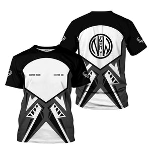 Railspirit Personalized Norfolk and Western Railway T-Shirt Vibriant Style with Custom Position N&W Train Shirt