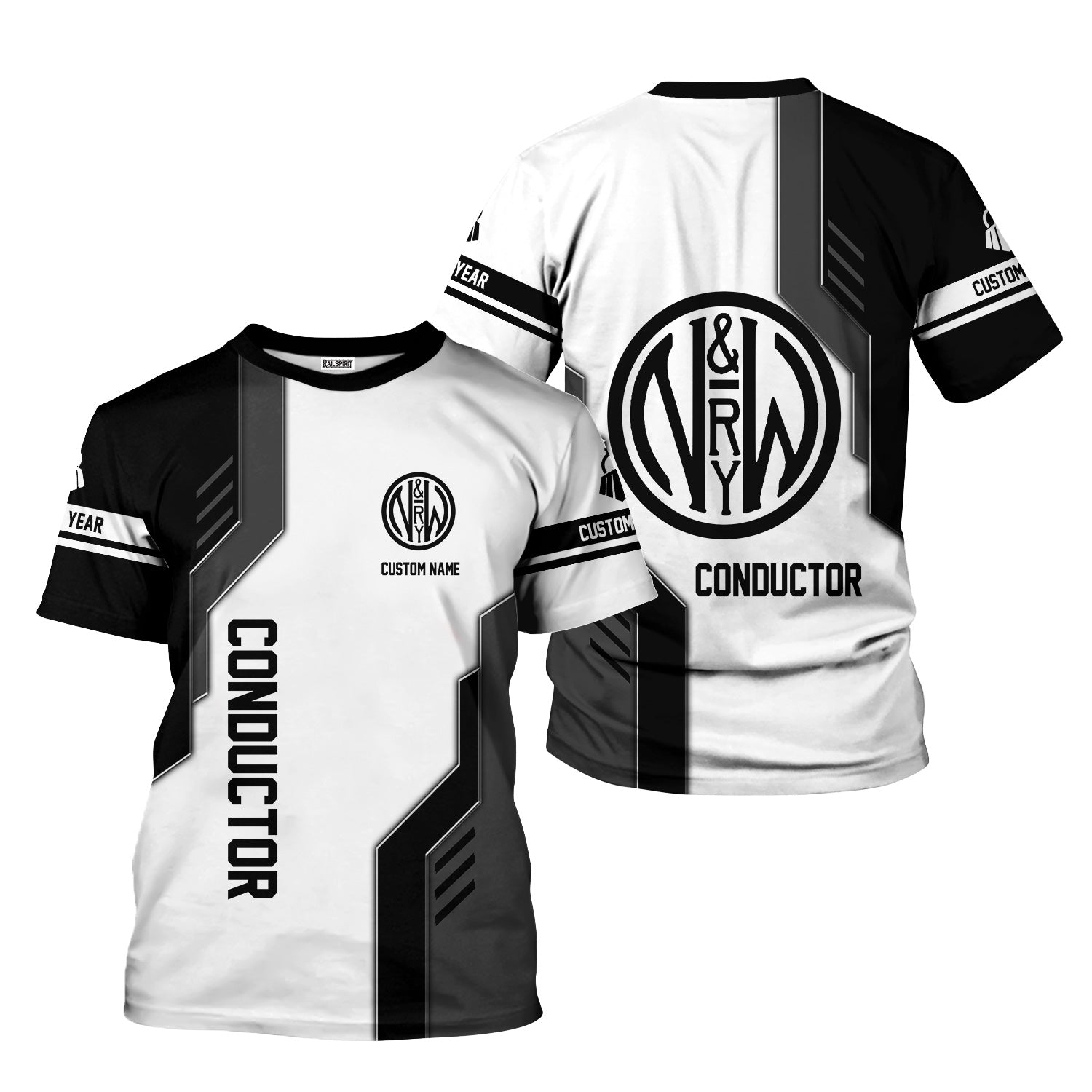 Railspirit Personalized Norfolk and Western Railway T-Shirt Unique Railway Style with Custom Job N&W Train Shirt