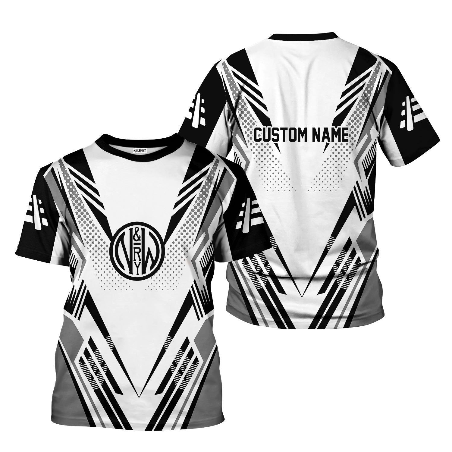 Railspirit Personalized Norfolk and Western Railway T-Shirt Railroad Tribute Design N&W Train Shirt for Train Lovers